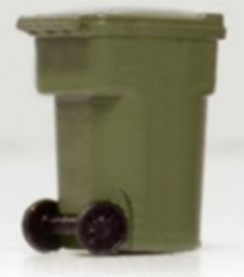 Picture of HO Olive Green Yard Trash Cans (6)