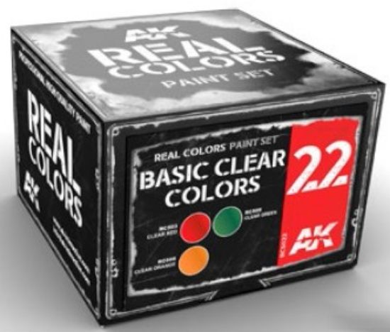 Picture of Real Colors: Basic Clear Colors Acrylic Lacquer Paint Set (3) 10ml Bottles