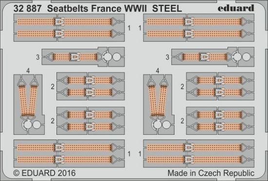 Picture of 1/32 Aircraft- Seatbelts France Steel WWII (Painted)