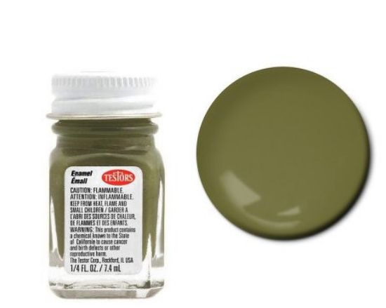 Picture of 1/4oz. Bottle Finishing Enamel Flat Olive (6/Bx)
