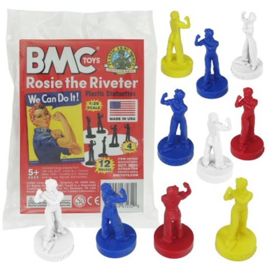 Picture of 1/29 Rosie the Riveter Figure Set (Red/White/Blue/Yellow) (12pcs) (Bagged) (BMC Toys)