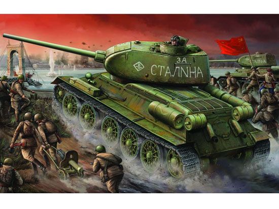 Picture of T34/85 Russian Tank Model 1944, 1/16 by Trumpeter, Model Vehicle