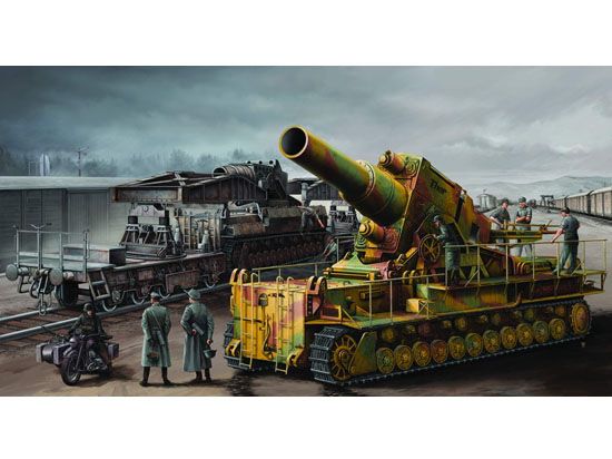 Picture of Morser Karl on Railway Carrier, 1/35 by Trumpeter, Model Vehicle