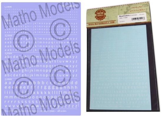 Picture of Multi-Scale White Lower Case 1-3mm Letters Decal
