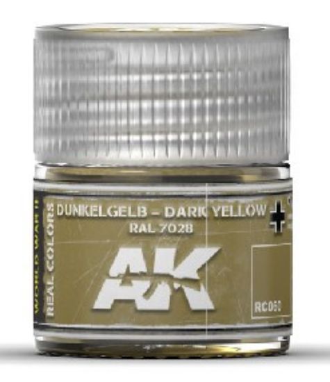 Picture of Real Colors: Dark Yellow RAL7028 Acrylic Lacquer Paint 10ml Bottle