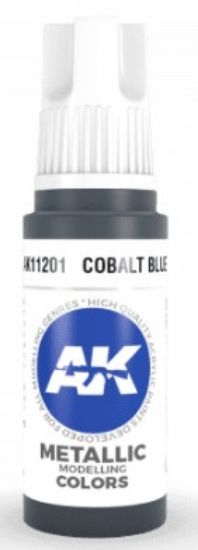 Picture of Cobalt Blue Metallic Acrylic Paint 17ml Bottle