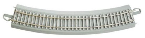 Picture of HO 22" Radius Curved Nickel Silver Track w/Concrete Ties (4/Cd)