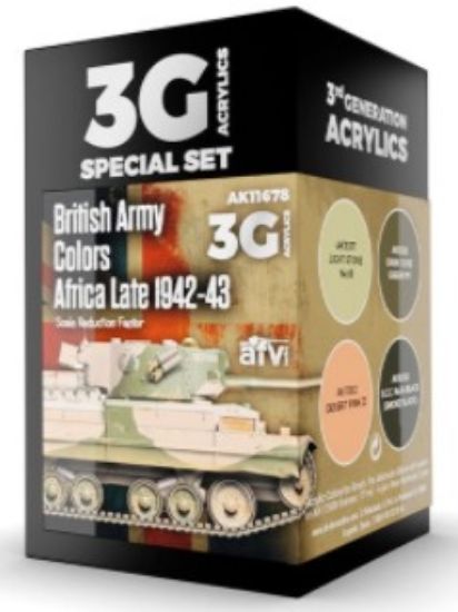 Picture of AFV Series: British Army Africa Late 1942-43 Acrylic Paint Set (4 Colors) 17ml Bottles