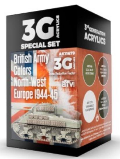 Picture of AFV Series: British Army Northwest Europe 1944-45 Acrylic Paint Set (4 Colors) 17ml Bottles