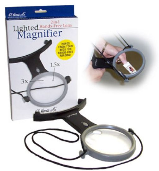 Picture of Lighted Hands-Free Magnifier 1.5x & 3x Power w/Lanyard