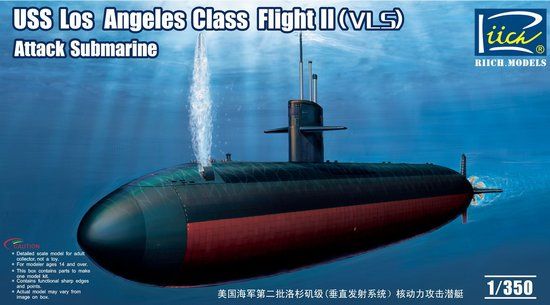 Picture of USS Los Angeles Class Flight II VLS Attack Sub -- Plastic Model Military Ship Kit -- 1/350 -- #28006