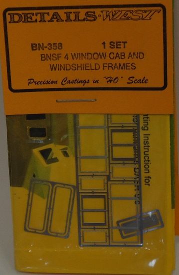 Picture of HO BNSF 4 Window Cab & Windshield Frames (1 Set)