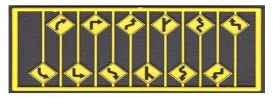 Picture of HO Left & Right Road Path Warning Signs (12) (D)