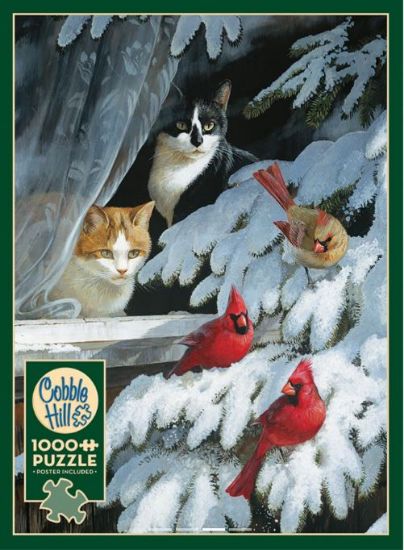 Picture of Bird Watchers (Cats/Cardinals/Snow Scene) Puzzle (1000pc)
