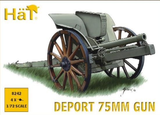 Picture of WWI Deport 75mm Gun (4) 1/72 Hat