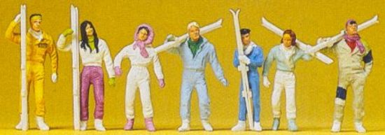 Picture of Preiser KG Recreation & Sports -- skiers - HO-Scale (7) Model