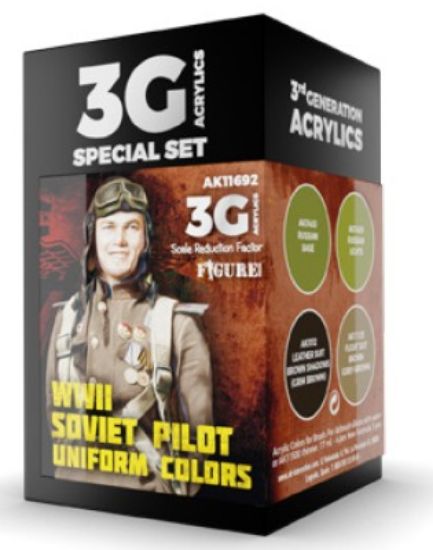Picture of Figure Series: WWII Soviet Pilot Uniforms Acrylic Paint Set (4 Colors) 17ml Bottles