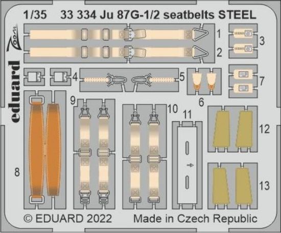 Picture of 1/35 Aircraft- Ju87G1/2 Seatbelts for BDM (Painted)