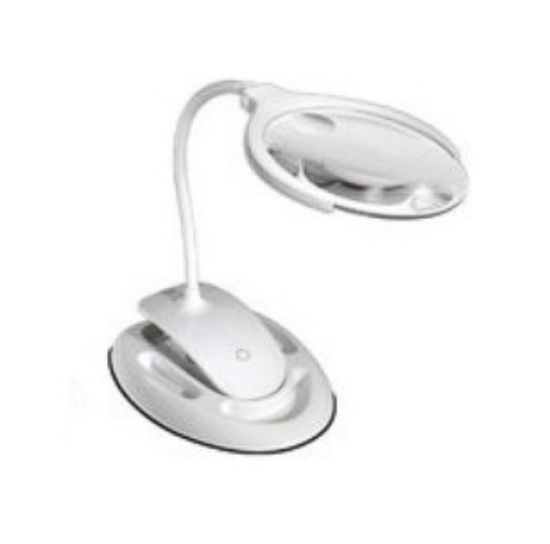 Picture of 2-in-1 Desktop/Clamp-On Magnifier 4-3/8" Lens w/LED Lights (Bx)