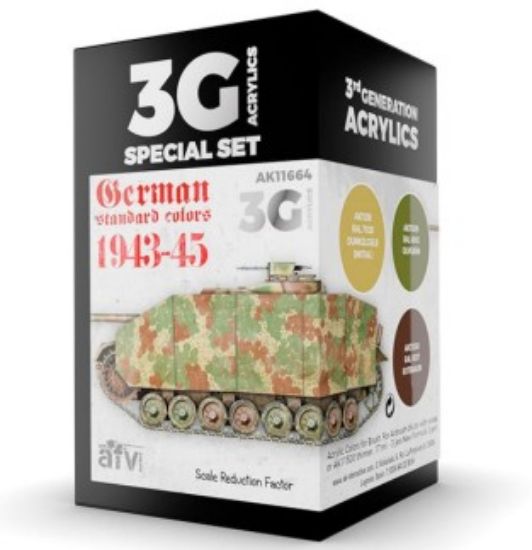 Picture of AFV Series: German Standard 1943-45 Acrylic Paint Set (3 Colors) 17ml Bottles