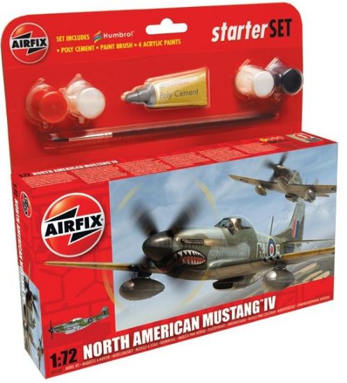 Picture of Airfix A55107 Mustang P51-D 1:72 Kit with Paint and Glue