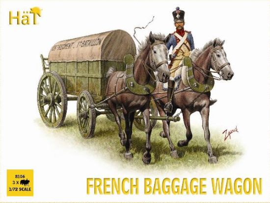 Picture of 1/72 Napoleonic French Horse Drawn Baggage Wagon (3 Sets)
