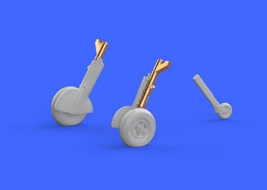 Picture of 1/72 Aircraft- Spitfire Mk IX Legs w/5-Spoke Wheels Smooth Tires for EDU (Bronze & Resin)