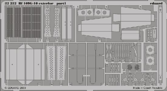Picture of Eduard Photoetch 1:32 - BF 109G-10 Exterior (Hasegawa) - EDP32232