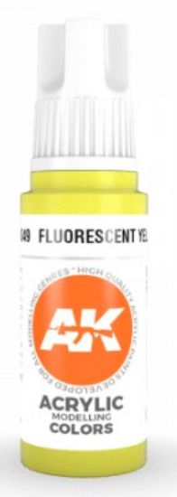 Picture of Fluorescent Yellow Acrylic Paint 17ml Bottle