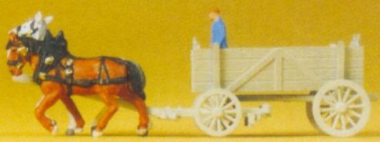 Picture of N Horse Drawn Box Wagon w/Man