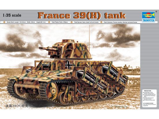 Picture of French 39H Tank w/37mm, 1/35 by Trumpeter, Model Vehicle