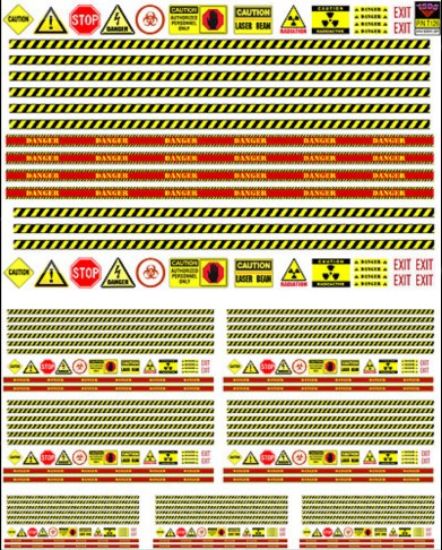 Picture of Generic Diorama Decal Set: Various Warning Signs