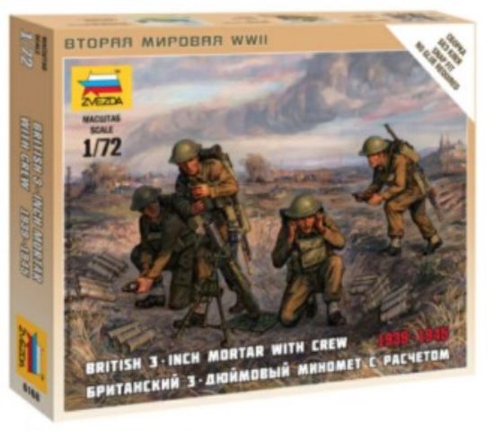Picture of Zvezda 1/72 British Mortar w/Crew 1939-42 Snap Kit 6168