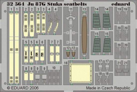 Picture of Junkers Ju 87G Seatbelts PRE-PAINTED in COLOUR! (designe