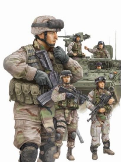 Picture of Trumpeter 1/35 US Modern Army Crewmen & Infantry Figure 00424