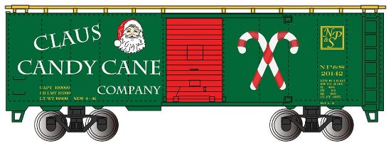 Picture of HO 40' Boxcar Christmas Claus Candy Cane Company