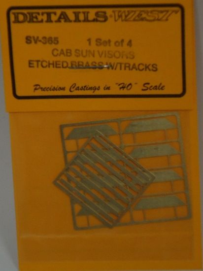 Picture of HO Cab Sun Visors w/Etched Brass Tracks (4)