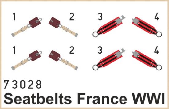 Picture of 1/72 Aircraft- Seatbelts Fabric-Type France WWI (Painted)