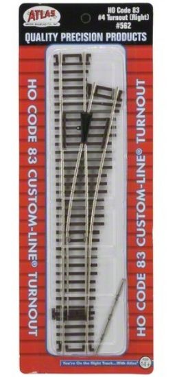 Picture of HO Code 83 #4 Custom-Line Turnout Right