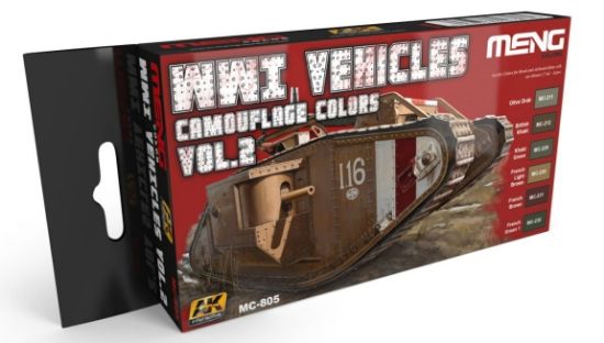 Picture of WWI Vehicles Camouflage Colors Vol.2 Acrylic Paint Set (6 Colors) 17ml Bottles