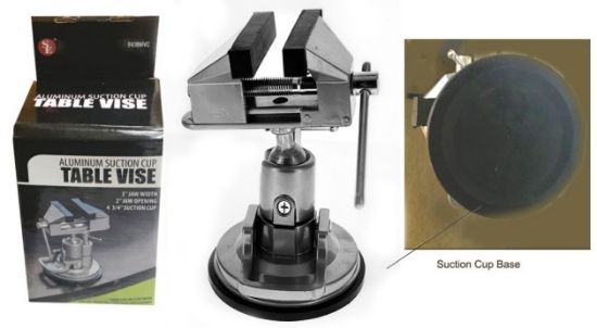 Picture of 3-1/4" Aluminum Suction Cup Table Vise (7â€ tall) 