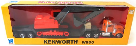 Picture of Kenworth W900 Lowboy w/ Crane Truck New Ray