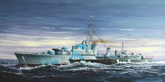 Picture of Tribal Class Destroyer HMCS Huron, 1/700 by Trumpeter, Model Ship