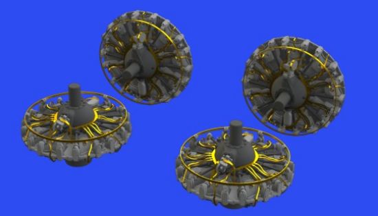 Picture of 1/48 Aircraft- B17F Engines for HKM (Photo-Etch & Resin)