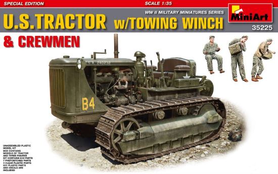 Picture of US Tractor with Tow Winch/Figures -- Plastic Model Military Vehicle Kit -- 1/35 Scale -- #35225