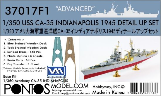 Picture of USS Indianapolis CA35 1945 Detail Set -- Plastic Model Ship Accessory -- 1/350 -- #370171
