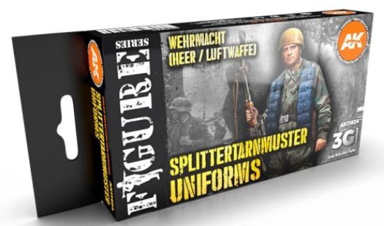 Picture of Figures Series: Wehrmacht (Heer/Luftwaffe Splintertarnmuster Uniforms Acrylic Paint Set (6 Colors) 17ml Bottles