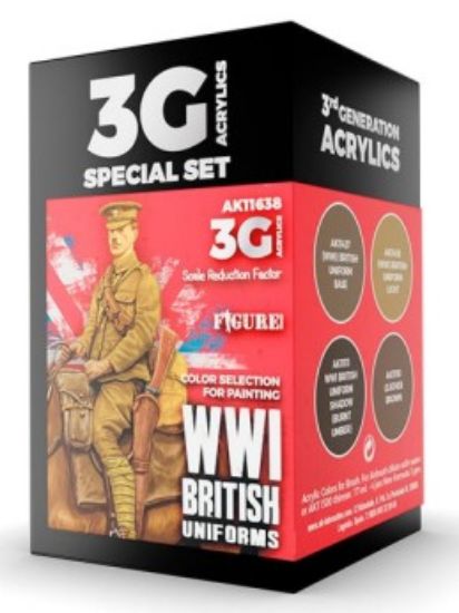 Picture of Figures Series: WWI British Uniforms Acrylic Paint Set (4 Colors) 17ml Bottles