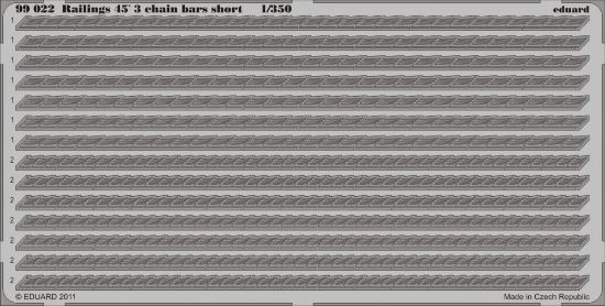 Picture of Railings 45´ 3 Chain Bars Short- 1:350 -Eduard