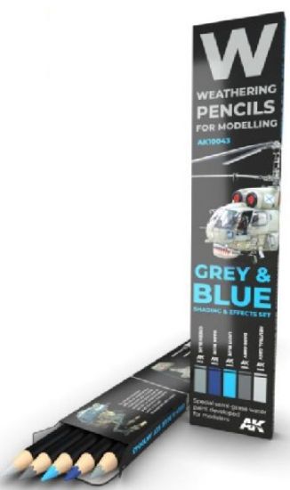 Picture of Weathering Pencils: Grey & Blue Shading & Effects Set (5 Colors)